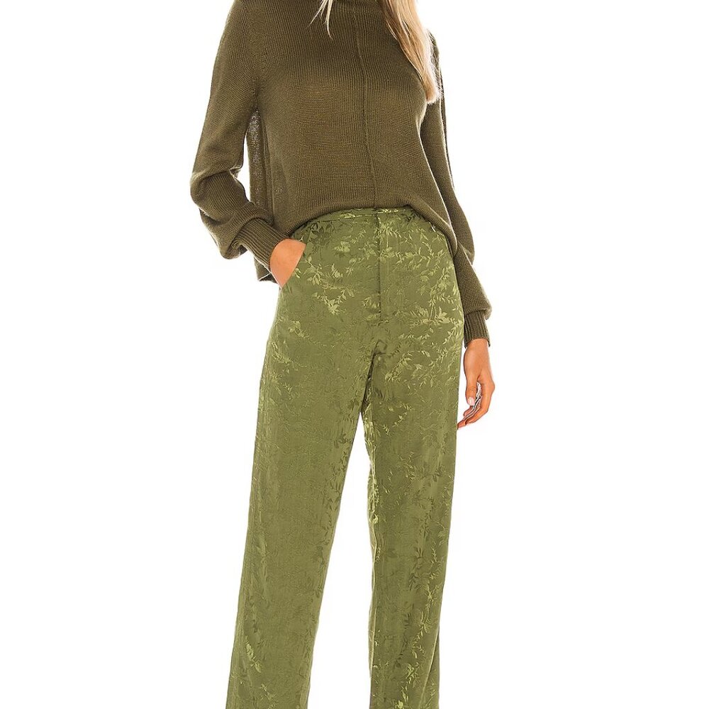 Tularosa Olive Green Satin Pants